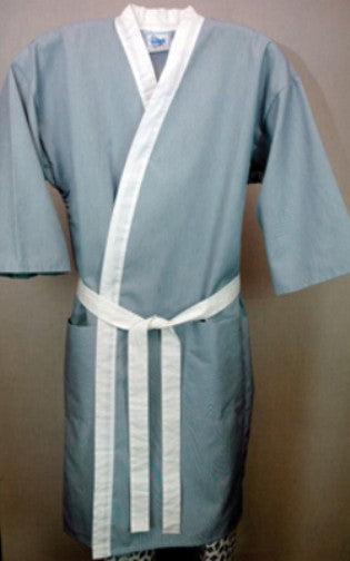 Robe. Broadcloth with attached belt. Assorted solids and stripes