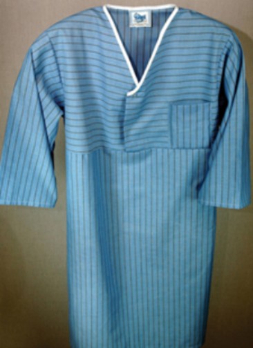 Nightshirt, pullover. Double placket snap front