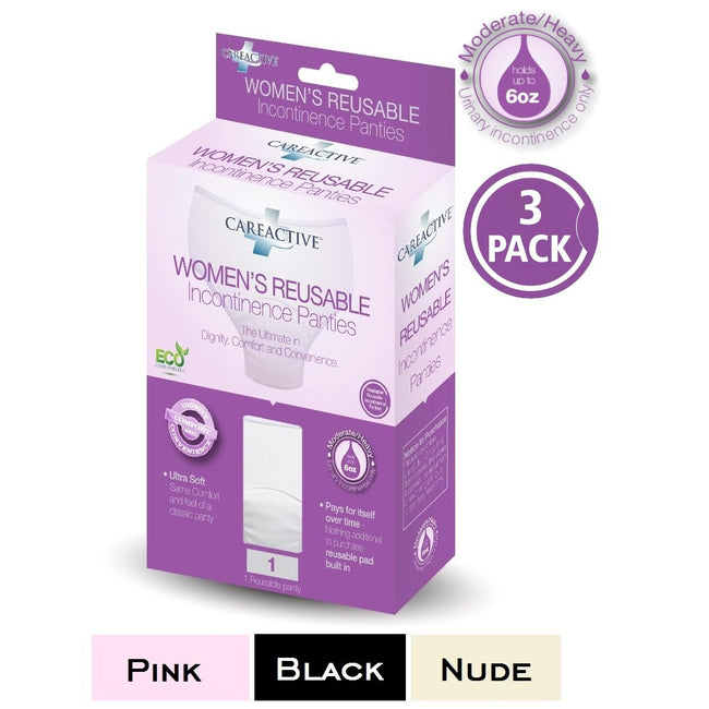Women's Reusable Incontinence Panty (3-Pack Colors)