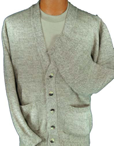 Mens Button Down Acrylic Cardigan. Assorted colors.